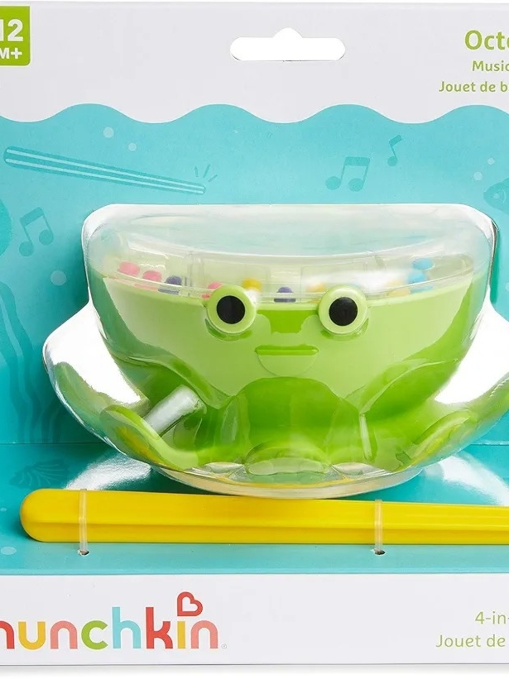Munchkin® Octodrum™ 3-in-1 Musical Toddler Bath Toy (Drum, Tambourine and Maze)